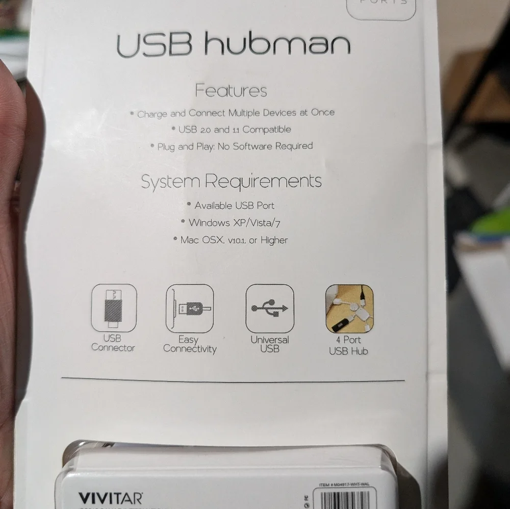 Vivitar USBHUBMAN. 4 ports